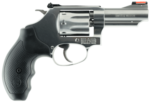 Smith & Wesson 162634 Model 63  22 LR 8 Shot 3 Stainless Steel Barrel  Satin Stainless Steel J-Frame  Hi-Viz Fiber Optic Red Front/Adjustable Rear Sight”