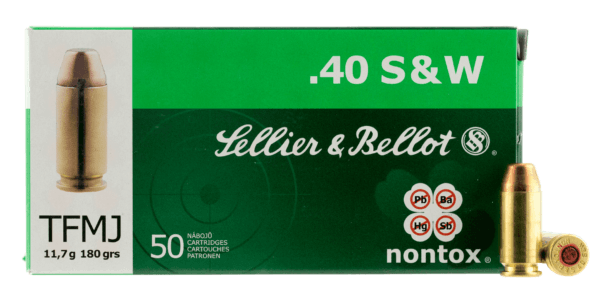 Sellier & Bellot SB40NT Handgun Non-Tox  40 S&W 180 gr Total Full Metal Jacket 50rd Box