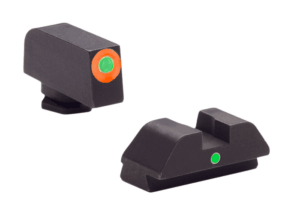 AmeriGlo GL305 i-Dot Sight set for Glock Black | Green Tritium with Orange Outline Front Sight Green Tritium i-Dot Rear Sight