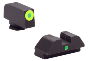 AmeriGlo GL436 Protector Sight Set for Glock Black | Green Tritium with Orange Outline Front Sight Black Serrated Rear Sight
