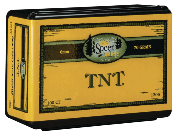 Speer Bullets 1206 TNT 6mm .243 70 GR Jacketed Hollow Point (JHP) 100 Box