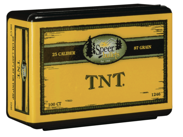 Speer Bullets 1246 TNT 25 Caliber .257 87 GR Jacketed Hollow Point (JHP) 100 Box