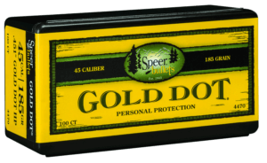 Speer Bullets 4470 Gold Dot Personal Protection 45 Caliber .451 185 GR Hollow Point (HP) 100 Box