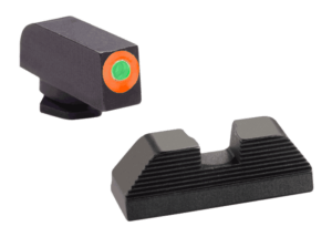 AmeriGlo GL305 i-Dot Sight set for Glock Black | Green Tritium with Orange Outline Front Sight Green Tritium i-Dot Rear Sight