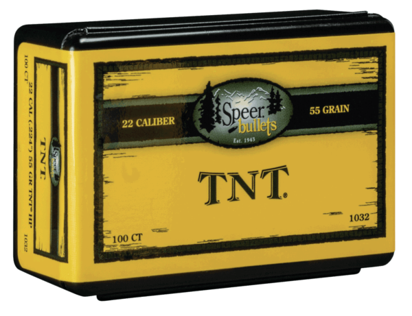 Speer Bullets 1032 TNT 22 Caliber .224 55 GR Hollow Point (HP) 100 Box