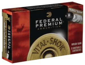 Federal PB127DPRS Premium Vital-Shok TruBall Deep Penetrator 12 Gauge 2.75″ 1 oz/438 gr 1350 fps Rifled Slug Shot 5rd Box