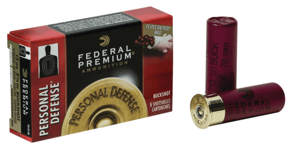 Federal PD13200 Premium Personal Defense Reduced Recoil 12 Gauge 2.75″ 9 Pellets 1145 fps 00 Buck Shot 5 Bx/ 50 Cs
