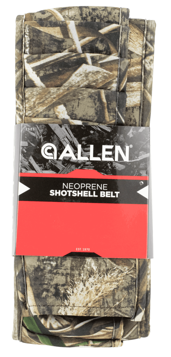 Allen 2525 Shell Belt Realtree Max-4 Neoprene Capacity 25rd Shotgun Shotgun Waist Mount Adjustable Belt