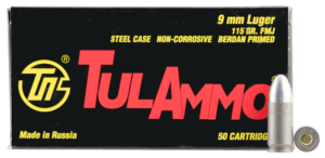 Tulammo TA919150 Handgun 9mm Luger 115 gr Full Metal Jacket (FMJ) 50rd Box