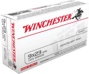 Winchester Ammo Q4304 USA 9×23 Win 124 gr Jacketed Soft Point (JSP) 50rd Box