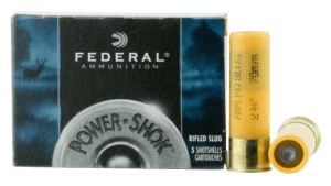 Federal F412RS Power-Shok Shotshell 410 Gauge 2.50″ 1/4 oz Rifled Slug Shot 5rd Box