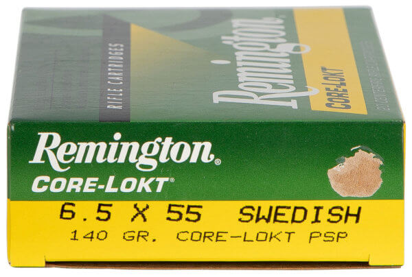 Remington Ammunition R65SWE1 Core-Lokt 6.5×55 Swedish 140 gr Core-Lokt Pointed Soft Point (PSPCL) 20rd Box