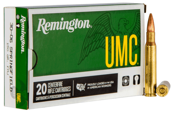 Remington Ammunition 23699 UMC Target 30-06 Springfield 150 gr Full Metal Jacket (FMJ) 20rd Box