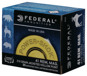 Federal C41A Power-Shok 41 Rem Mag 210 gr Jacketed Hollow Point (JHP) 20rd Box