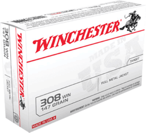 Winchester Ammo USA3081 USA 308 Win 147 gr Full Metal Jacket (FMJ) 20rd Box