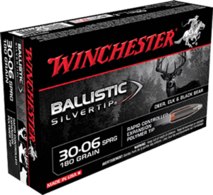 Winchester Ammo SBST3006B Ballistic Silvertip Hunting 30-06 Springfield 180 gr Rapid Controlled Expansion Polymer Tip 20rd Box