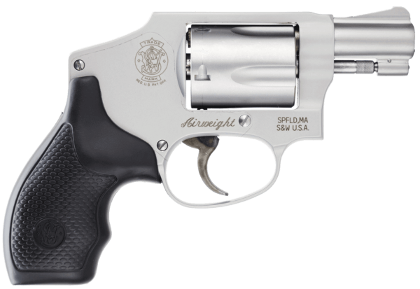 Smith & Wesson 103810 Model 642 Airweight 38 S&W Spl +P 5 Shot 1.88″ Stainless Steel Barrel/Cylinder  Matte Silver Aluminum Alloy J-Frame  Polymer Grip  No Internal Lock
