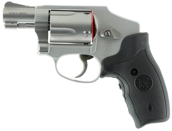 Smith & Wesson 150972 Model 642 Airweight 38 S&W Spl +P 5 Shot 1.88″ Stainless Steel Barrel/Cylinder  Matte Silver Aluminum Alloy J-Frame  Includes Crimson Trace LG-305 Lasergrip  No Internal Lock