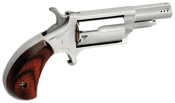 NAA NAA22MP Ported Magnums Single 22 Mag 1.63″ 5 Rd Rosewood Bird’s Head Grip Stainless Steel