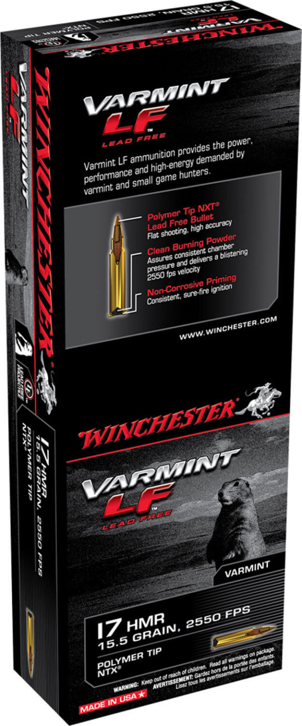Winchester Ammo S17HMR1LF Varmint LF 17 HMR 15.5 gr Polymer Tip 50rd Box