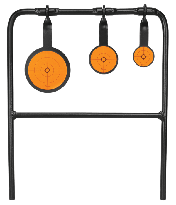 Caldwell 147072 Plink n Swing Triple Spin Target Rimfire Pistol/Rifle Steel Black/Orange Impact Enhancement Motion 1.75″/2.5″/3.5″