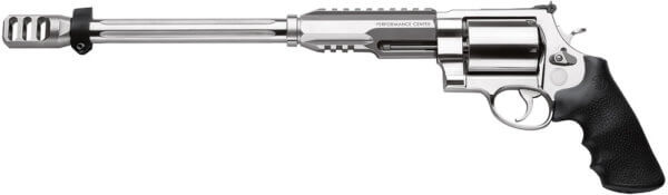 Smith & Wesson 170339 Model 460 Performance Center XVR 460 S&W Mag 14″ Stainless Steel Barrel With Muzzle Brake & 5rd  Cylinder  Satin Stainless Steel X-Frame  Chromed Hammer & Trigger With Stop  Includes Bi-Pod
