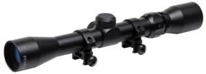 TruGlo TG-853932B Trushot Black Anodized 3-9x32mm 1″ Tube Duplex Reticle w/Rings 3/8″ Dovetail