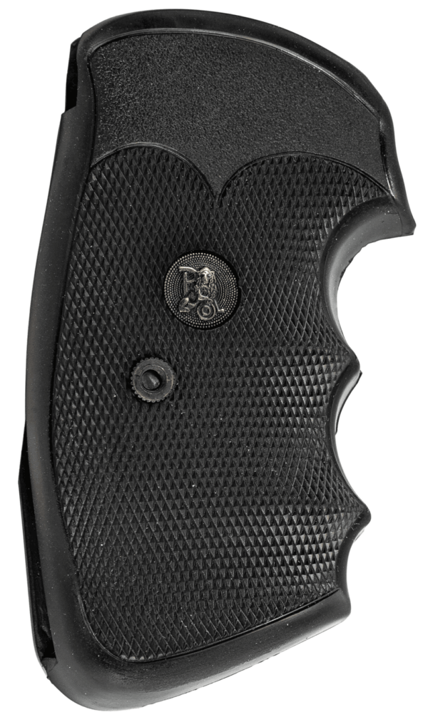 Pachmayr 03254 Compact Grip Checkered Black Rubber for S&W J Frame with Round Butt