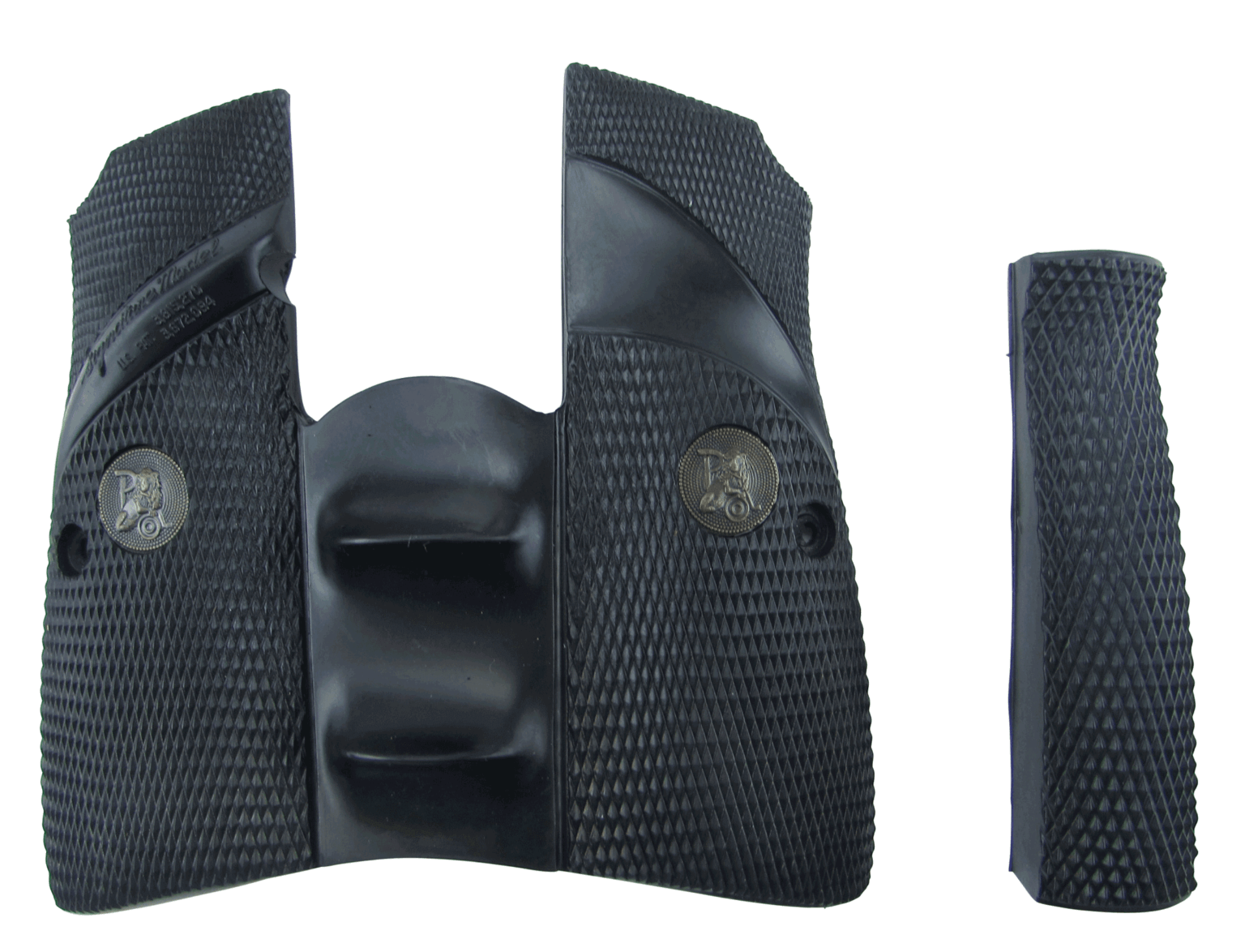 Pachmayr 03952 Signature Grip Wraparound Checkered Black Rubber with Backstrap & Finger Grooves for Browning Hi-Power