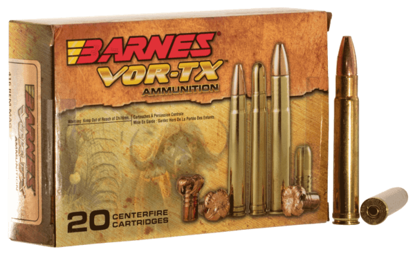 Barnes Bullets 22017 VOR-TX Centerfire Rifle 416 Rem Mag 400 gr Barnes TSX Flat Base (TSXFB) 20rd Box