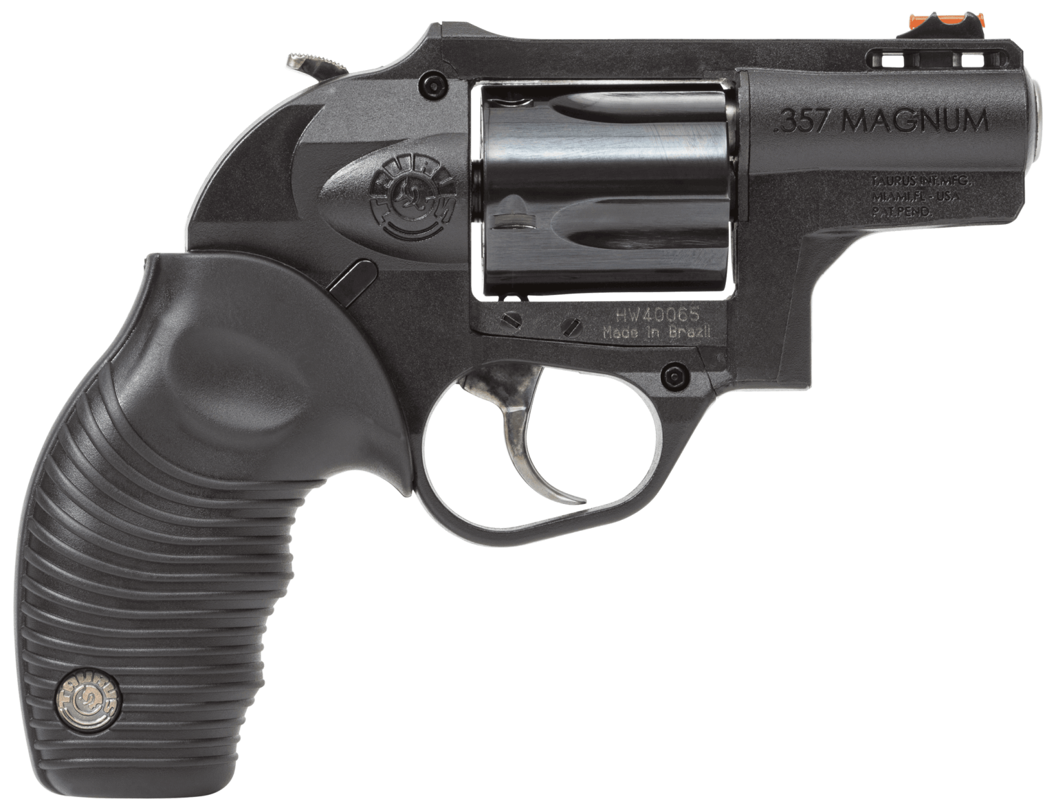 Taurus 2605021PLY 605 Poly Protector Small Frame 357 Mag/38 Special +P 5rd 2″ Black Stainless Steel Barrel  Matte Black Oxide Cylinder  Black Polymer Frame  Black Ridge Rubber Grip  Transfer Bar Safety  Exposed Hammer