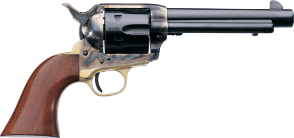 Taylors & Company 550527 Ranch Hand  357 Mag Caliber with 5.50 Blued Finish Barrel  6rd Capacity Blued Finish Cylinder  Color Case Hardened Finish Steel Frame & Walnut Grip”