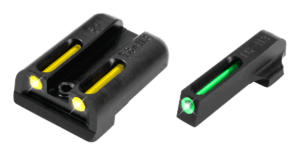 TruGlo TG131ST2Y TFO  Black | Green Tritium & Fiber Optic Front Sight Yellow Tritium & Fiber Optic Rear Sight