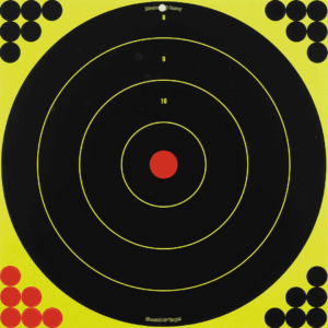 Birchwood Casey 34012 Shoot-N-C Self-Adhesive Paper Air Rifle/Centerfire Rifle/Rimfire Rifle Black/Yellow 200+ yds Bullseye Includes Pasters 5 Pack