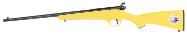 Savage Arms 13805 Rascal 22 LR Caliber with 1rd Capacity 16.12″ Barrel Blued Metal Finish & Yellow Synthetic Stock Right Hand (Youth)