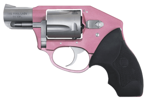 Charter Arms 53851 Undercover Lite Chic Lady 38 Special 5rd Shot 2″ Stainless Pink Aluminum Frame Black Finger Grooved Rubber Grip