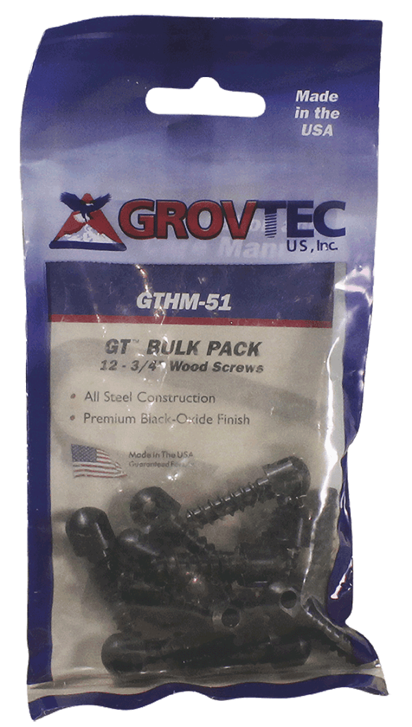 GrovTec US Inc GTHM51 Wood Screw Swivel Studs 0.75″ 12-Pack Black