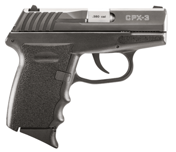 SCCY Industries CPX-3CBBK CPX-3  Sub-Compact Frame 380 ACP 10+1  3.10″ Stainless Quadlock Barrel  Black Nitride Serrated Stainless Steel Slide  Black Polymer Frame w/Finger Grooves  No Safety  Right Hand