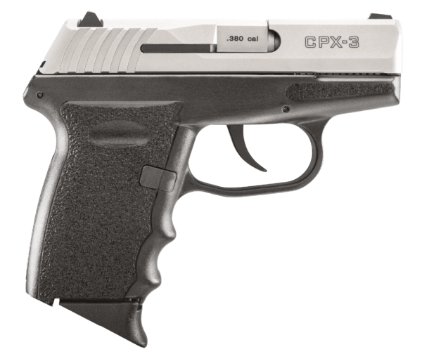 SCCY Industries CPX3TT CPX-3 380 Automatic Colt Pistol (ACP) Double 2.96″ 10+1 Black Polymer Grip/Frame Grip Stainless Steel Slide