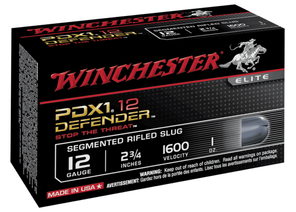 Winchester Ammo S12PDX1S PDX1 Defender 12 Gauge 2.75″ 1 oz 1600 fps Rifled Slug Shot 10rd Box
