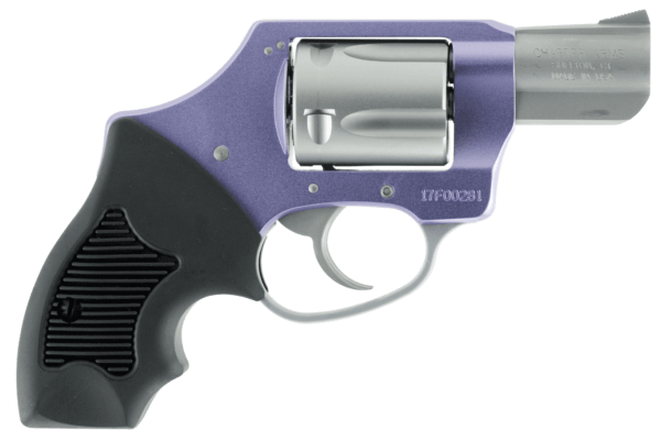 Charter Arms 53841 Undercover Lite Lavender Lady 38 Special 5rd 2″ Stainless Barrel/Cylinder Aluminum Frame w/Anodized Lavender Finish DAO Hammer Finger Grooved Black Rubber Grip