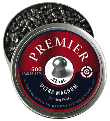 Crosman LDP22 Premier Ultra Magnum 22 Lead Domed Pellet 500 Per Tin