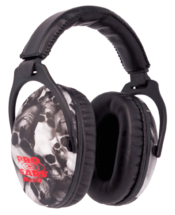 Pro Ears PE26UY006 ReVO Passive Muff 26 dB Over the Head Black w/Skull Pattern Youth 1 Pair