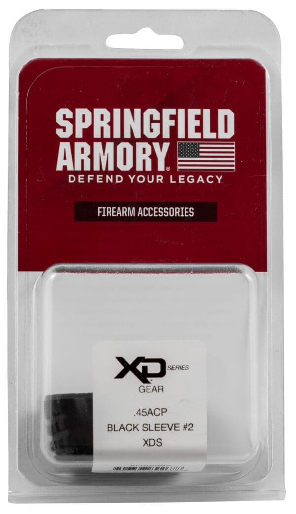 Springfield Armory XDS5002 Backstrap Sleeve made of Polymer with Black Finish & 1 Piece Design for 45 ACP Springfield Armory XD-S with #2 Backstrap & 3.30″-4″ Barrel