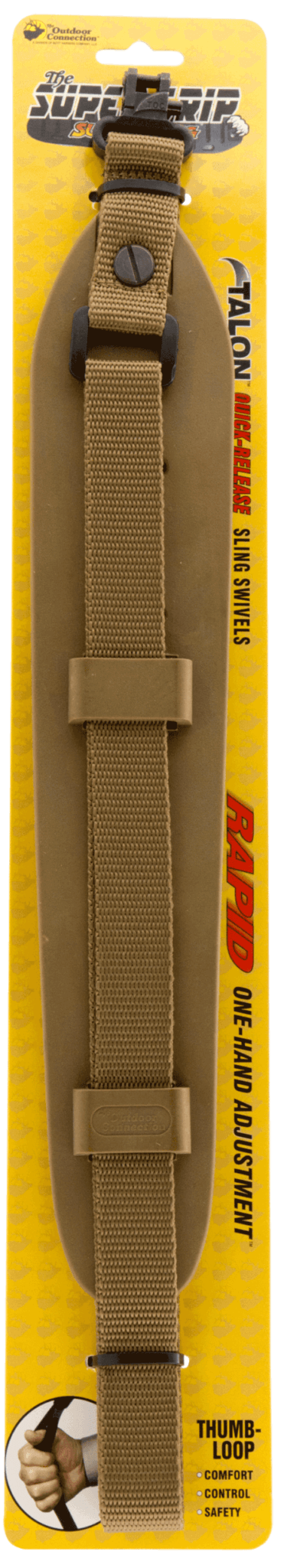 Outdoor Connection SGSS20971 Super Grip Sling with 1″ Swivels 2″ W x 48″- 60″ L Coyote Tan Nylon