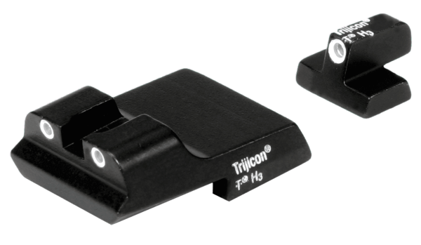 Trijicon 600437 Bright & Tough Night Sights- Smith & Wesson 1911  Black | Green Tritium White Outline Front Sight Green Tritium White Outline Rear Sight