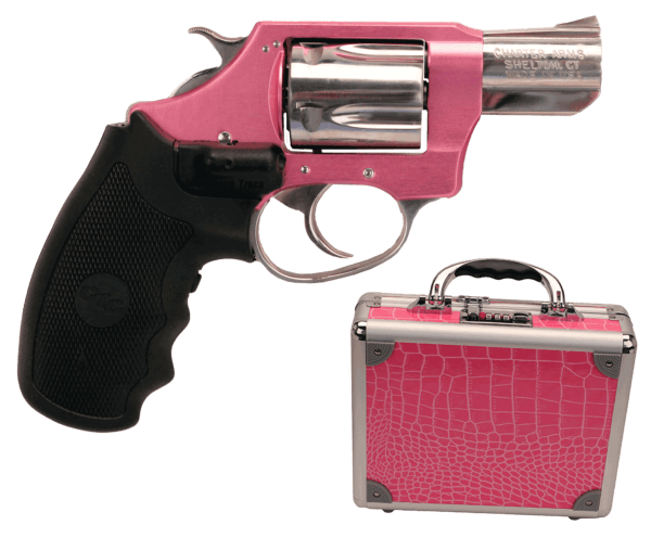 Charter Arms 53832 Undercover Lite Chic Lady Small 38 Special 5 Shot 2″ High Polished Stainless Steel Barrel & Cylinder  Pink Aluminum Frame w/Black Crimson Trace Laser Grip  Exposed Hammer