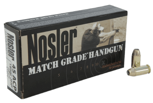 Nosler 51271 Assured Stopping Power Target 45 ACP 185 gr Jacketed Hollow Point (JHP) 50rd Box