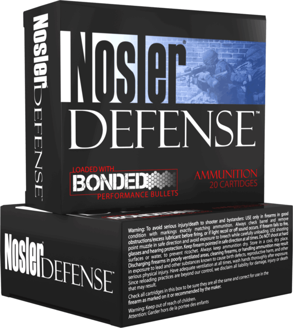 Nosler 37151 Defense Handgun 9mm Luger +P 124 gr Bonded Performance Tipped (BPT) 20rd Box
