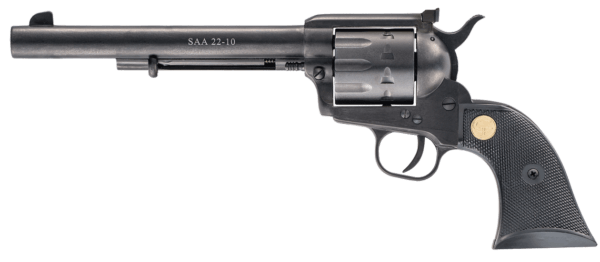 Chiappa Firearms 340170D SAA 1873 22 LR 22 WMR 10rd Shot 7.50″ Blued Blued Blued Steel Frame Blued Cylinder Black Plastic Grips